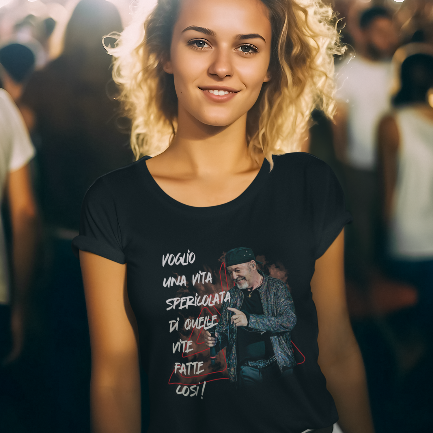 T-Shirt con Citazione Canzone Vasco Rossi Vita Spericolata - immagine 6