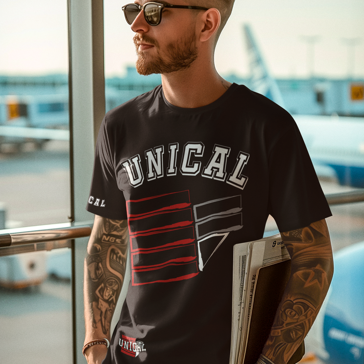 T-Shirt UniStore Unical modello College nera - immagine 5