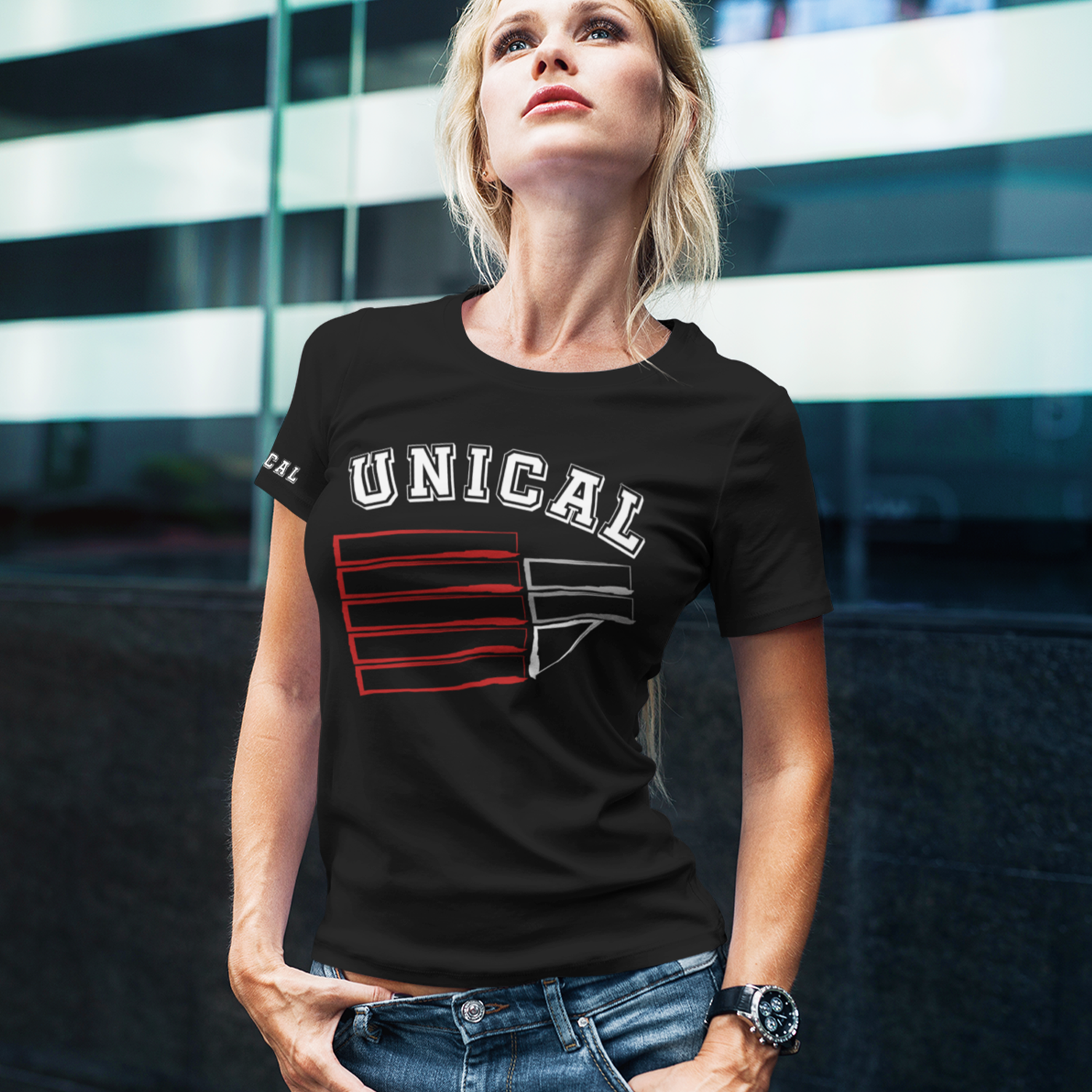 T-Shirt UniStore Unical modello College nera - immagine 6