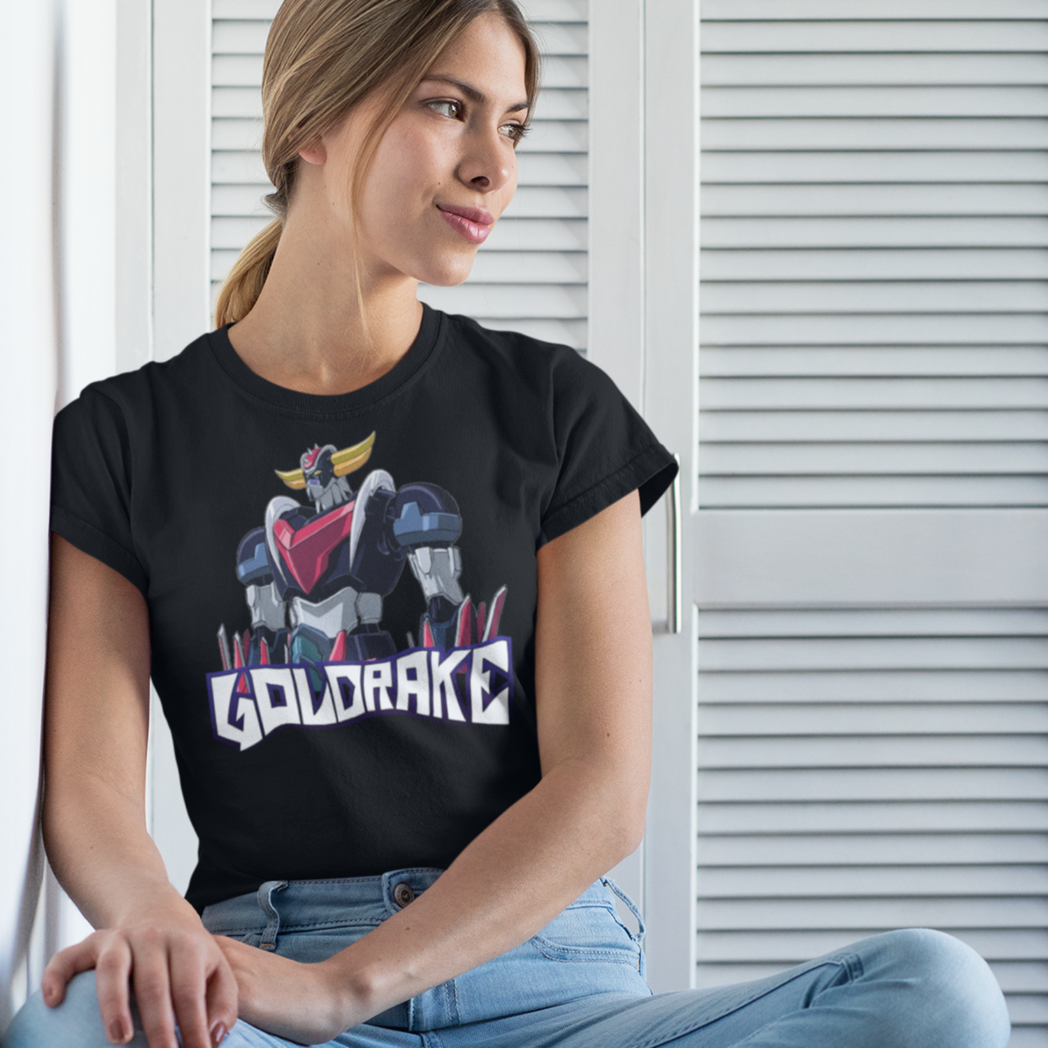 T-shirt UZ Design Goldrake UFO Robot – Maglietta Cartoni Animati Anni 80 Per Donna E Bambina – Manica Corta Taglia XL