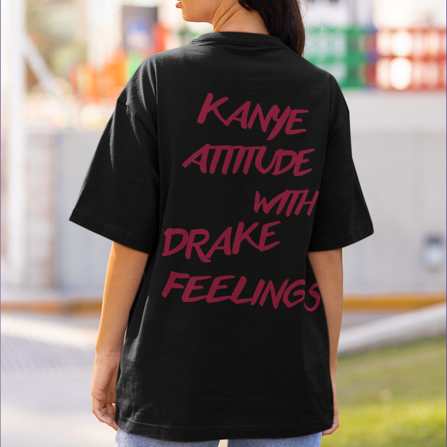 T-Shirt oversize - Kanye attitude - grafica originale - immagine 4