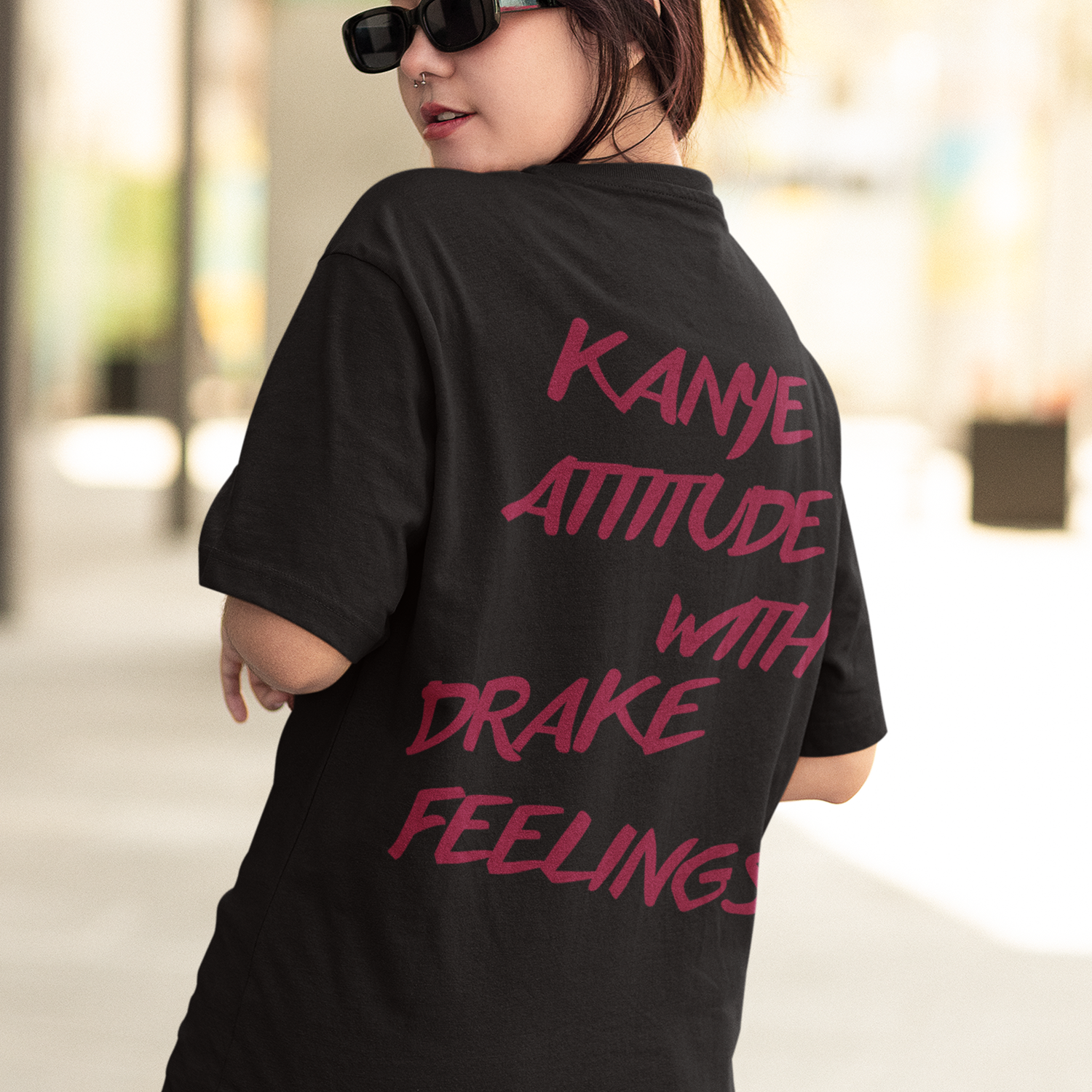 T-Shirt oversize - Kanye attitude - grafica originale - immagine 3