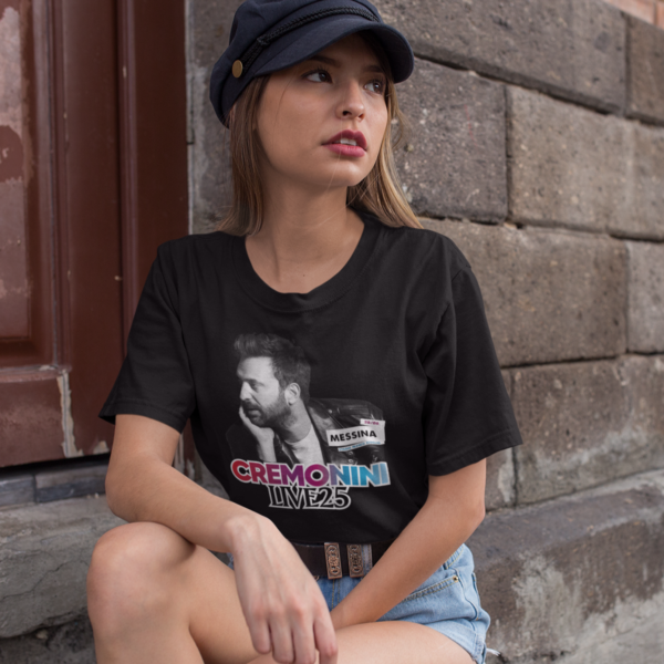 T-Shirt Cesare Cremonini con stampa foto - data e luogo del concerto live25 - immagine 5