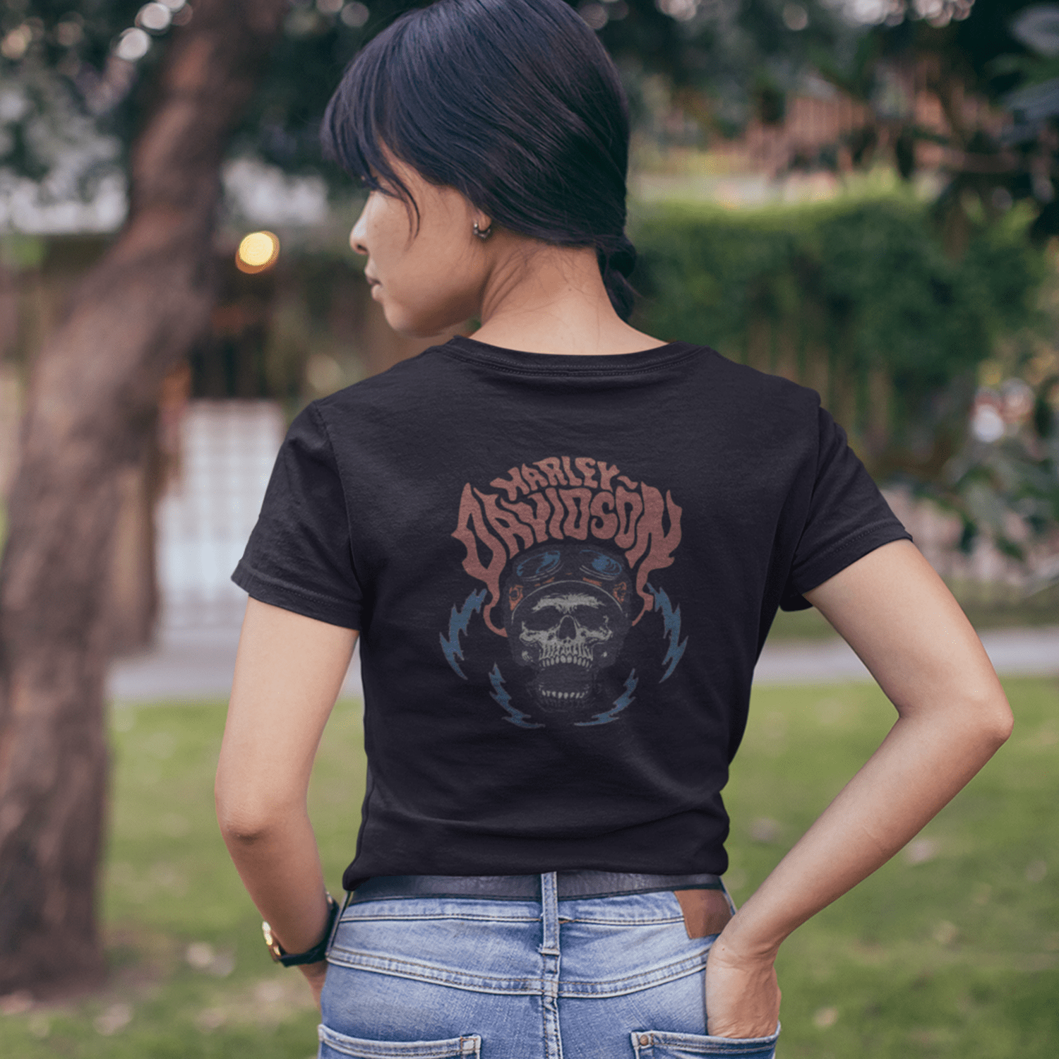 T-Shirt Vintage Harley Davidson teschio