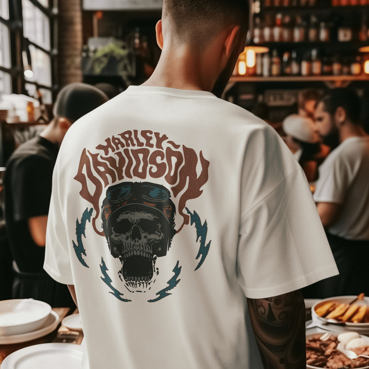 T-Shirt Vintage Harley Davidson teschio