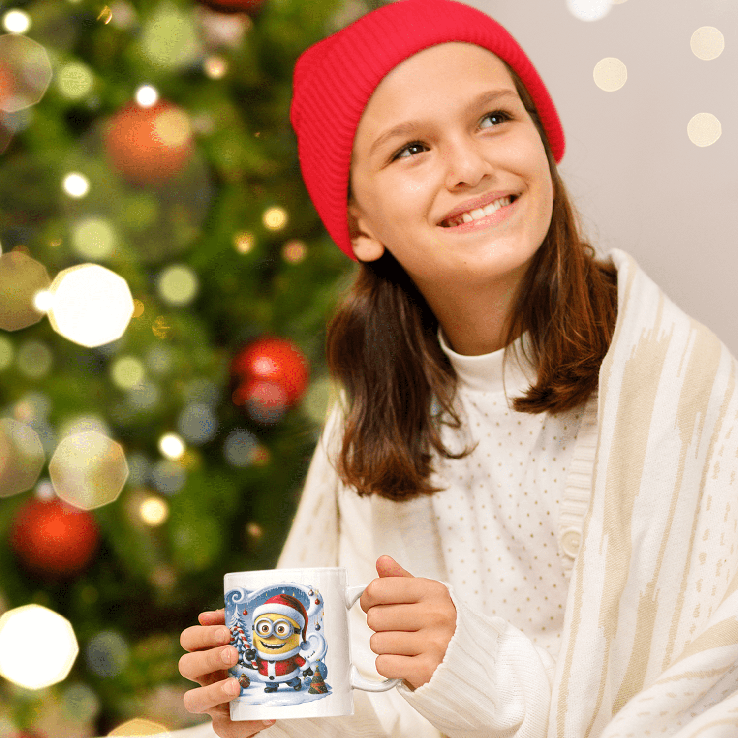 tazza personalizzata natalizia minions innevato