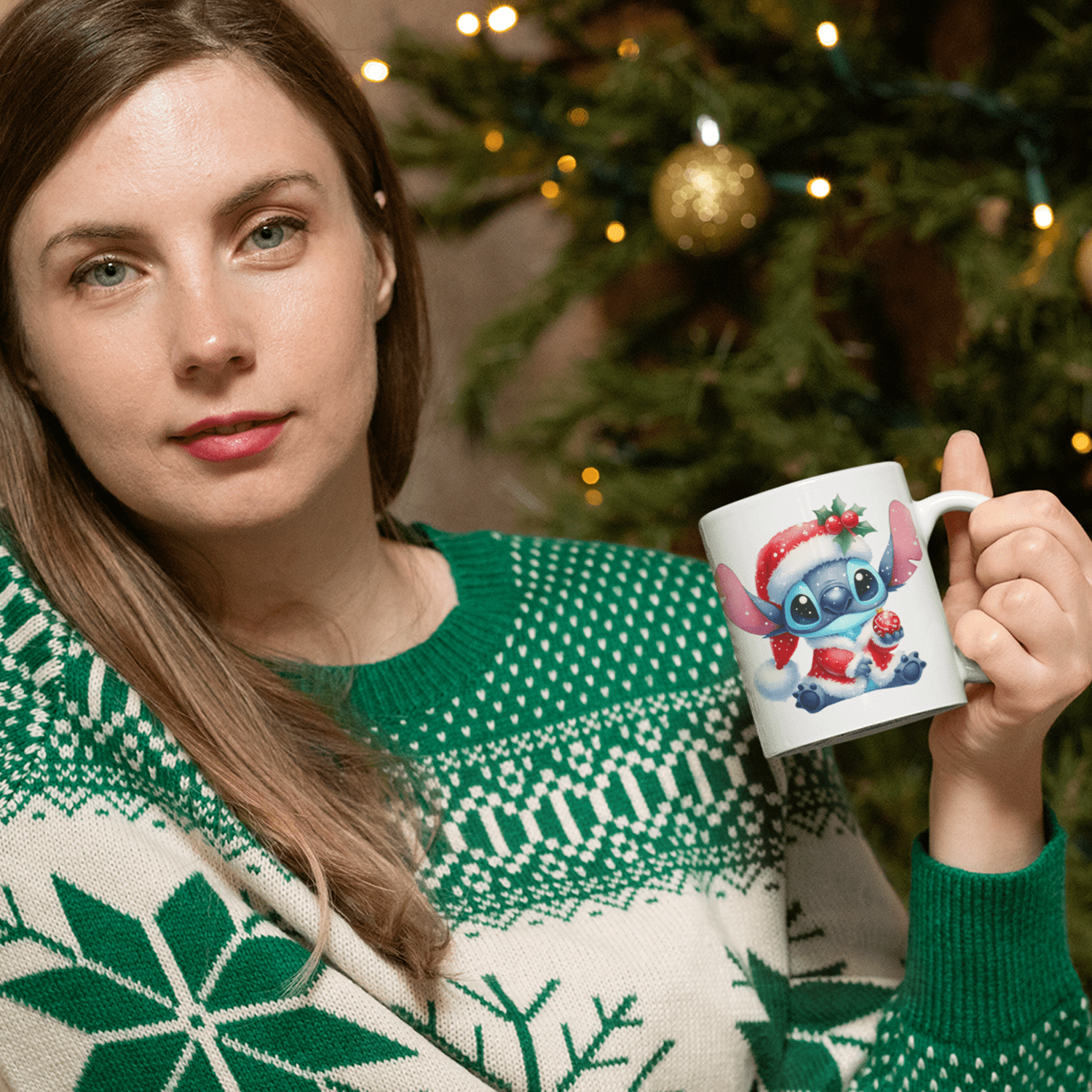 tazza personalizzata natalizia stitch palla