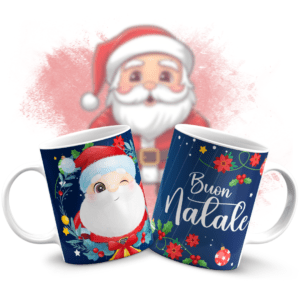 tazza natalizia personalizzata buon natale babbo blu