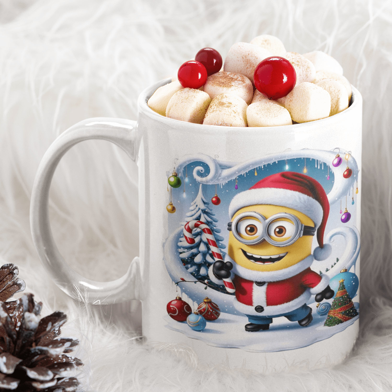 tazza personalizzata natalizia minions innevato