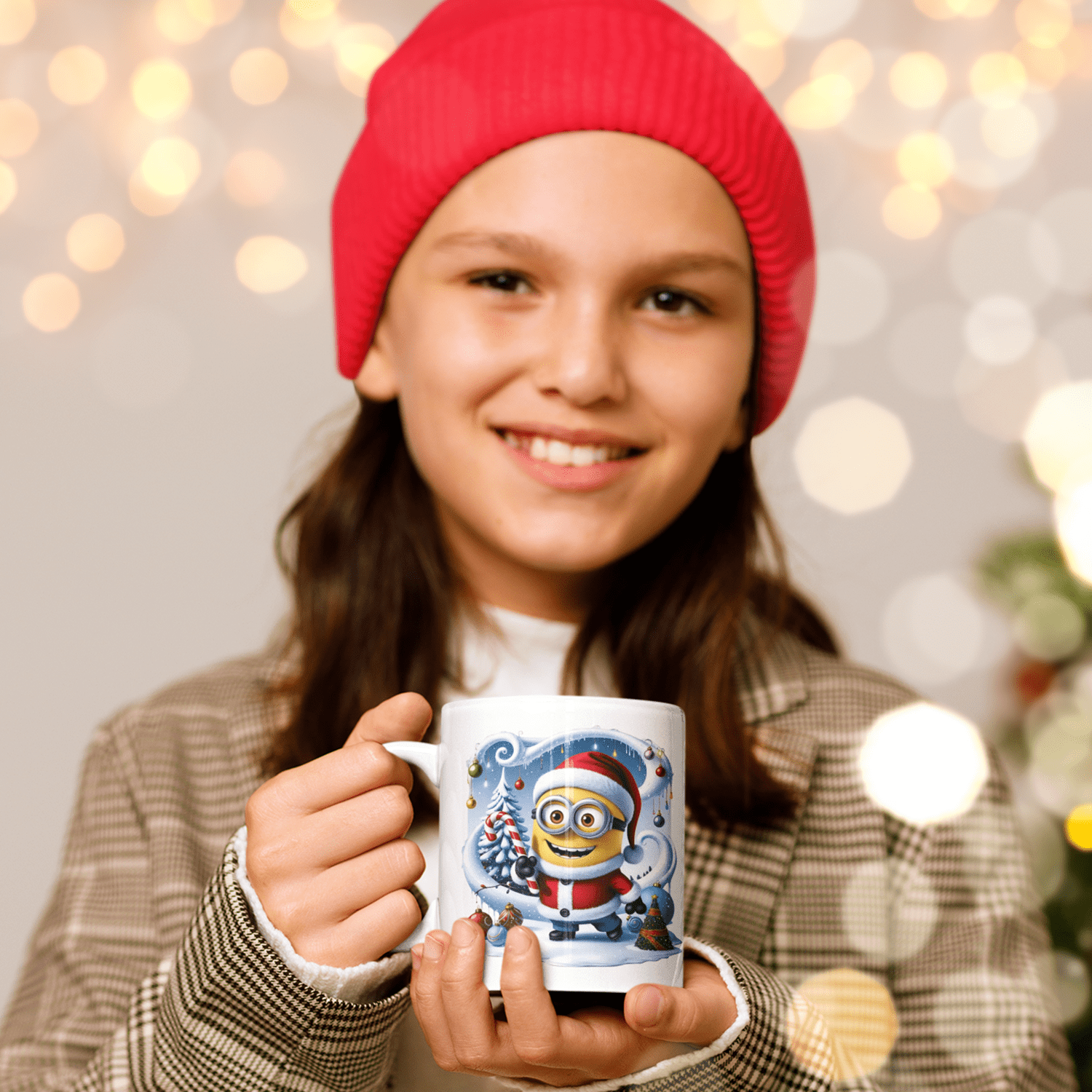 tazza personalizzata natalizia minions innevato