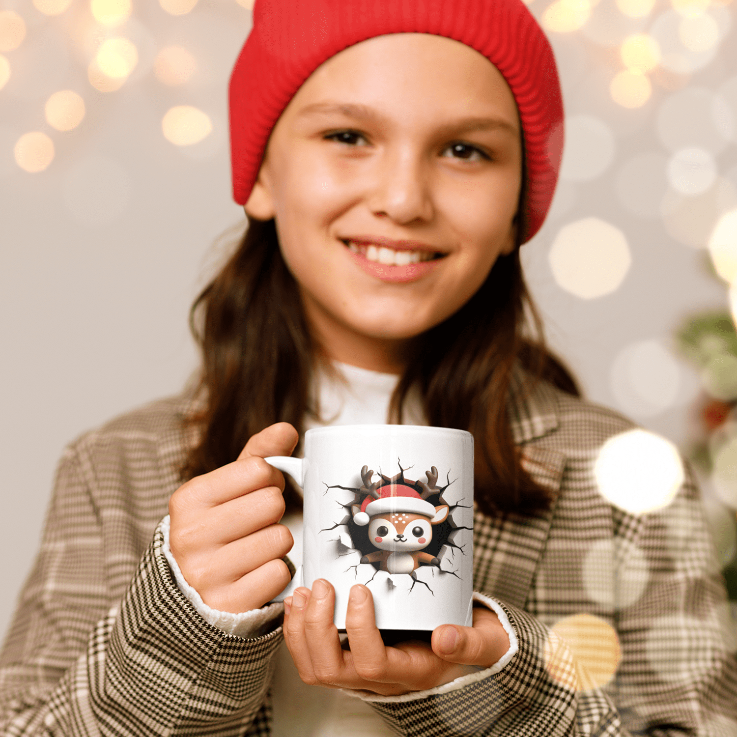 tazza personalizzata natalizia renna nel muro