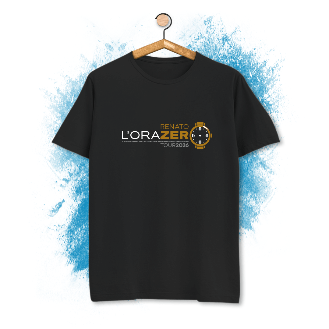 T-Shirt dedicata a Renato Zero e al suo tour L'OraZero con grafica