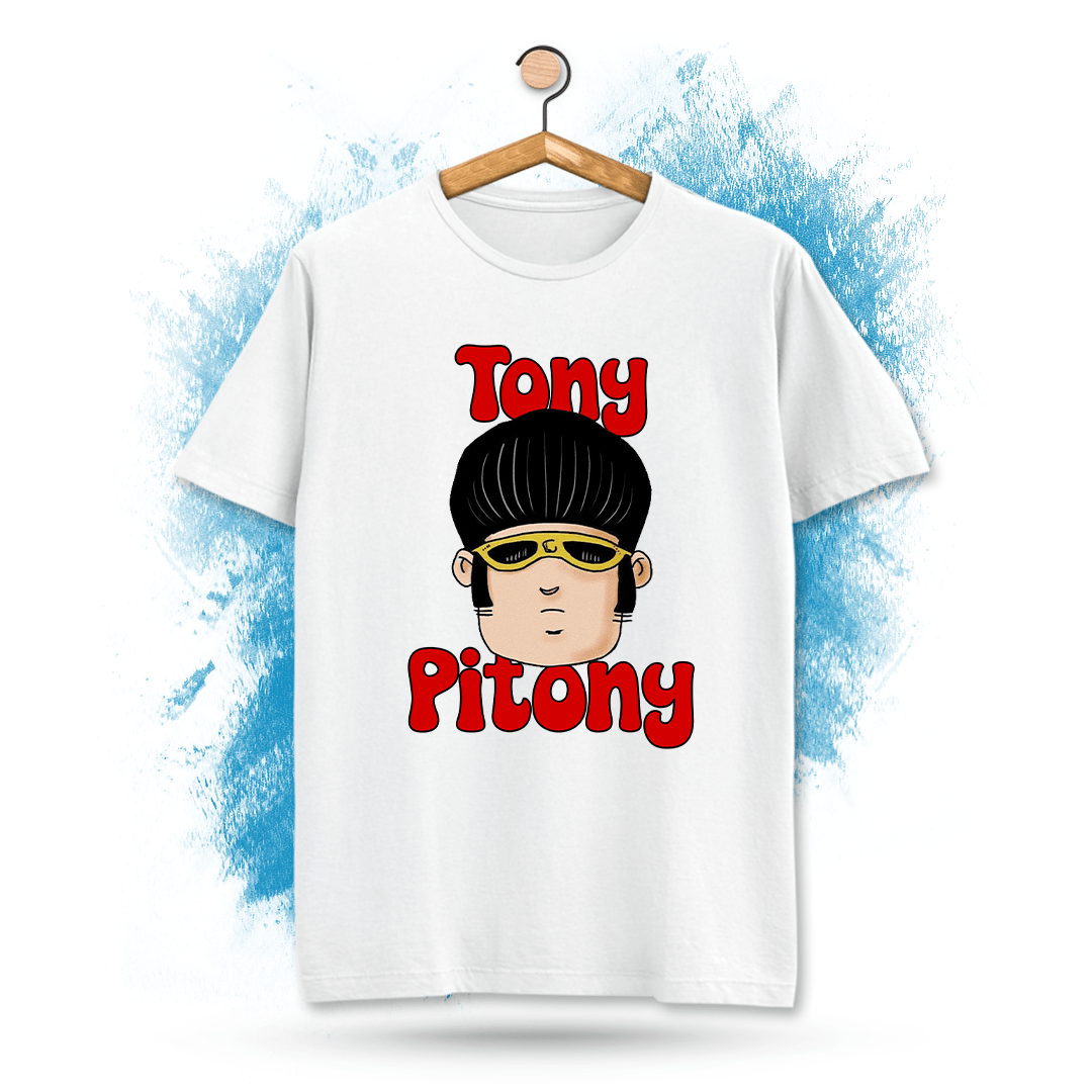 T-Shirt Tony Pitony con la maschera più divertente di Sanremo