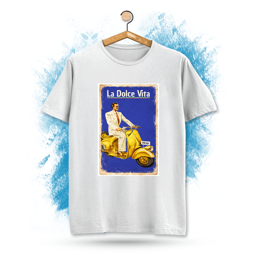 T-Shirt con stampa vintage La dolce vita