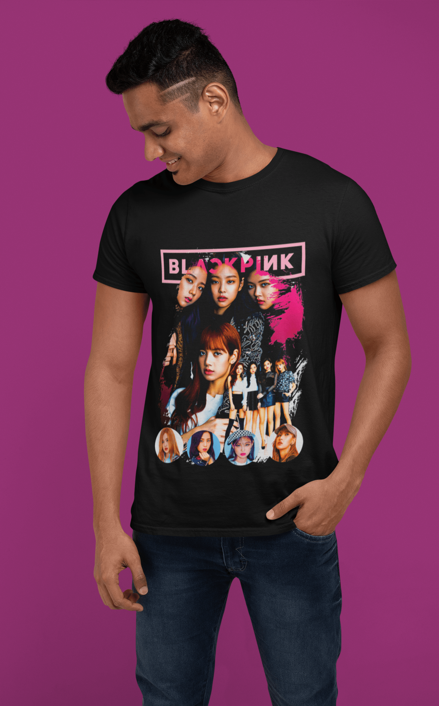 T-Shirt dedicata alle BlackPink con logo e foto - immagine 3