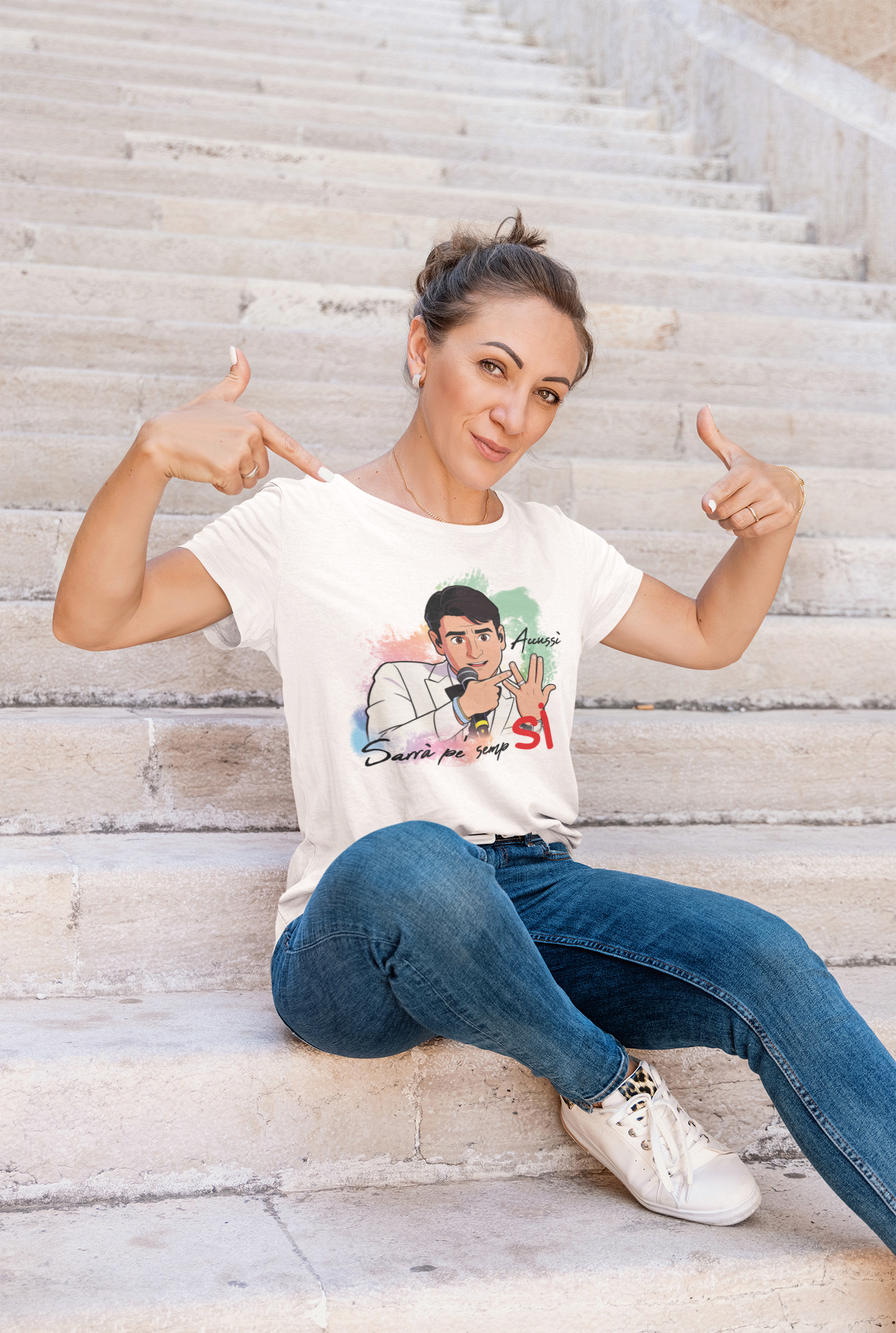 T-Shirt con la frase più iconica di Sal Da Vinci Accussì sarrà ppè sempre si! - immagine 2