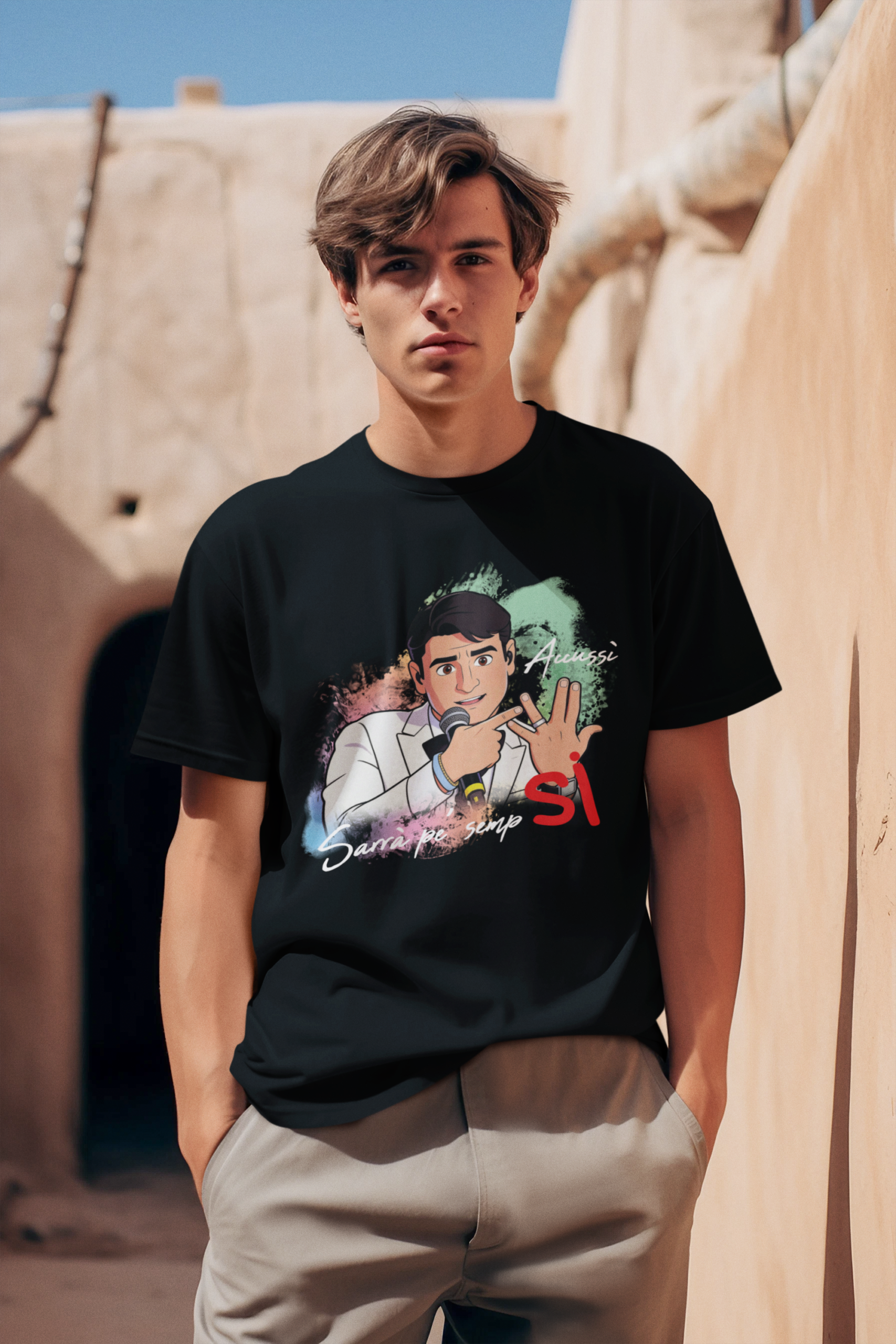 T-Shirt con la frase più iconica di Sal Da Vinci Accussì sarrà ppè sempre si! - immagine 3