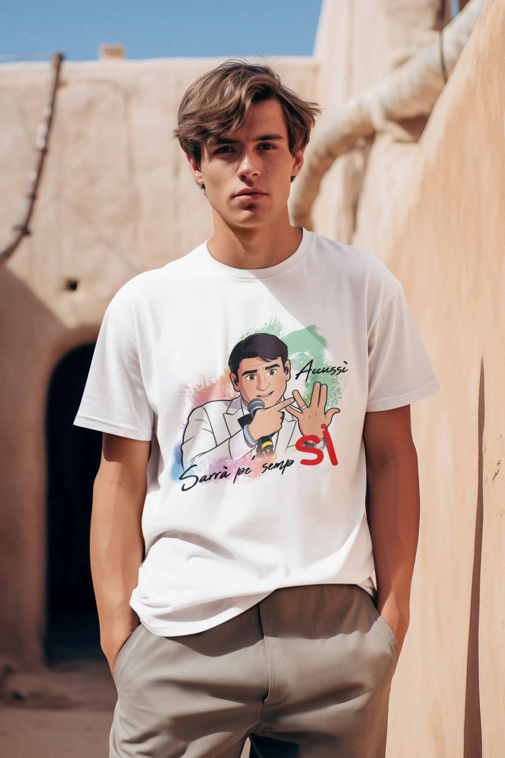 T-Shirt con la frase più iconica di Sal Da Vinci Accussì sarrà ppè sempre si! - immagine 4