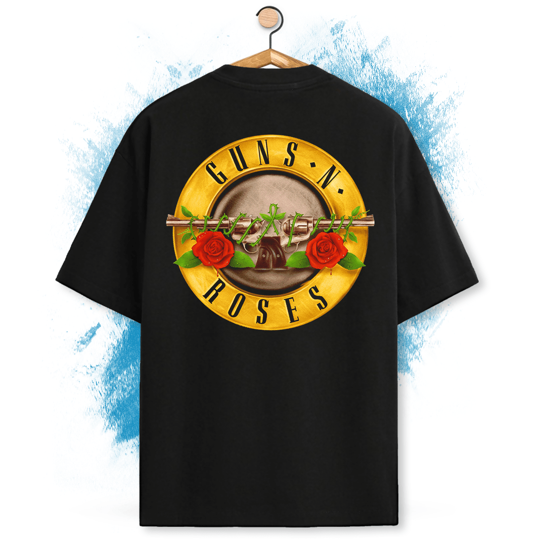 T-Shirt Oversize Guns n' Roses con stampa su fronte e retro