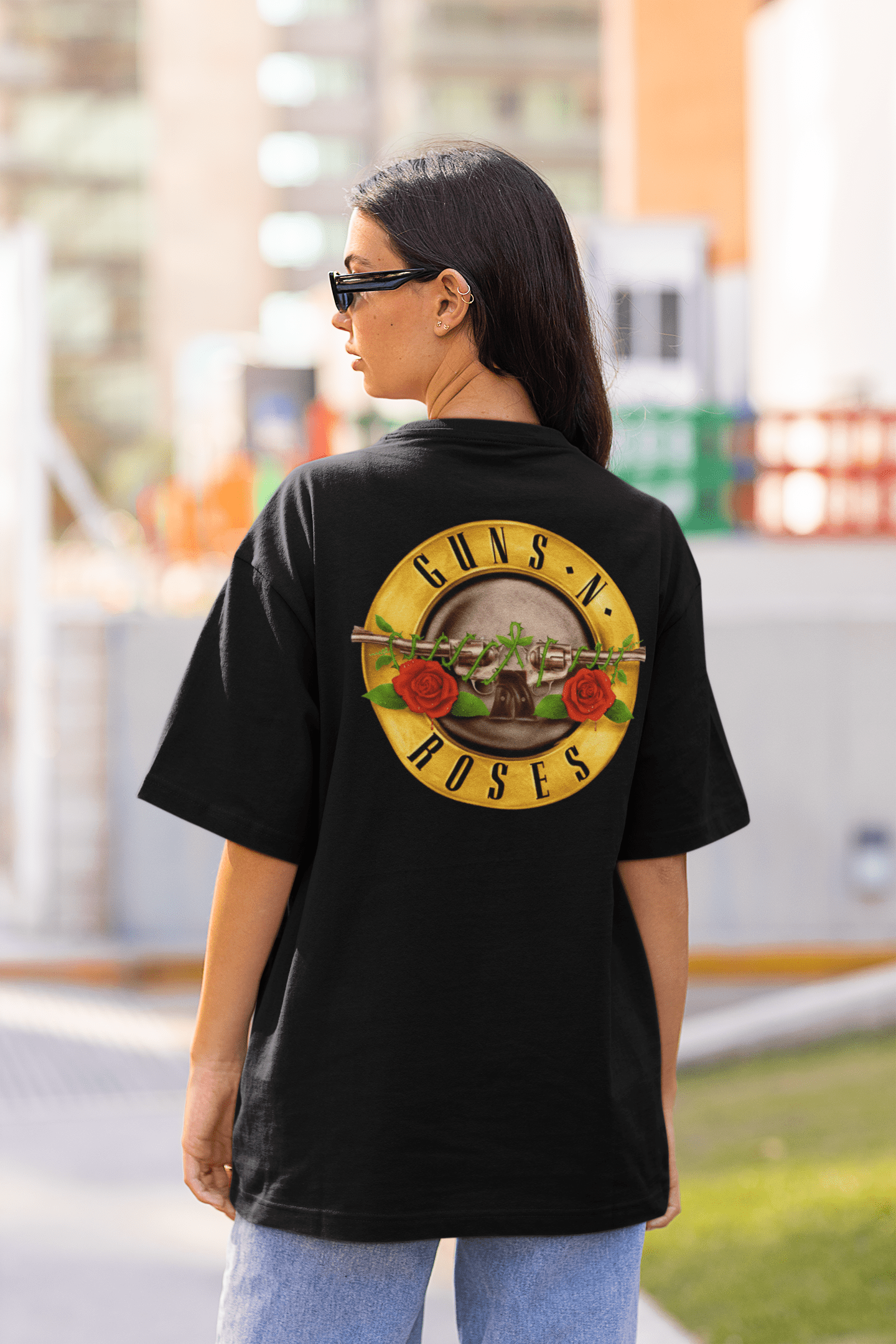 T-Shirt Oversize Guns n' Roses con stampa su fronte e retro - immagine 5