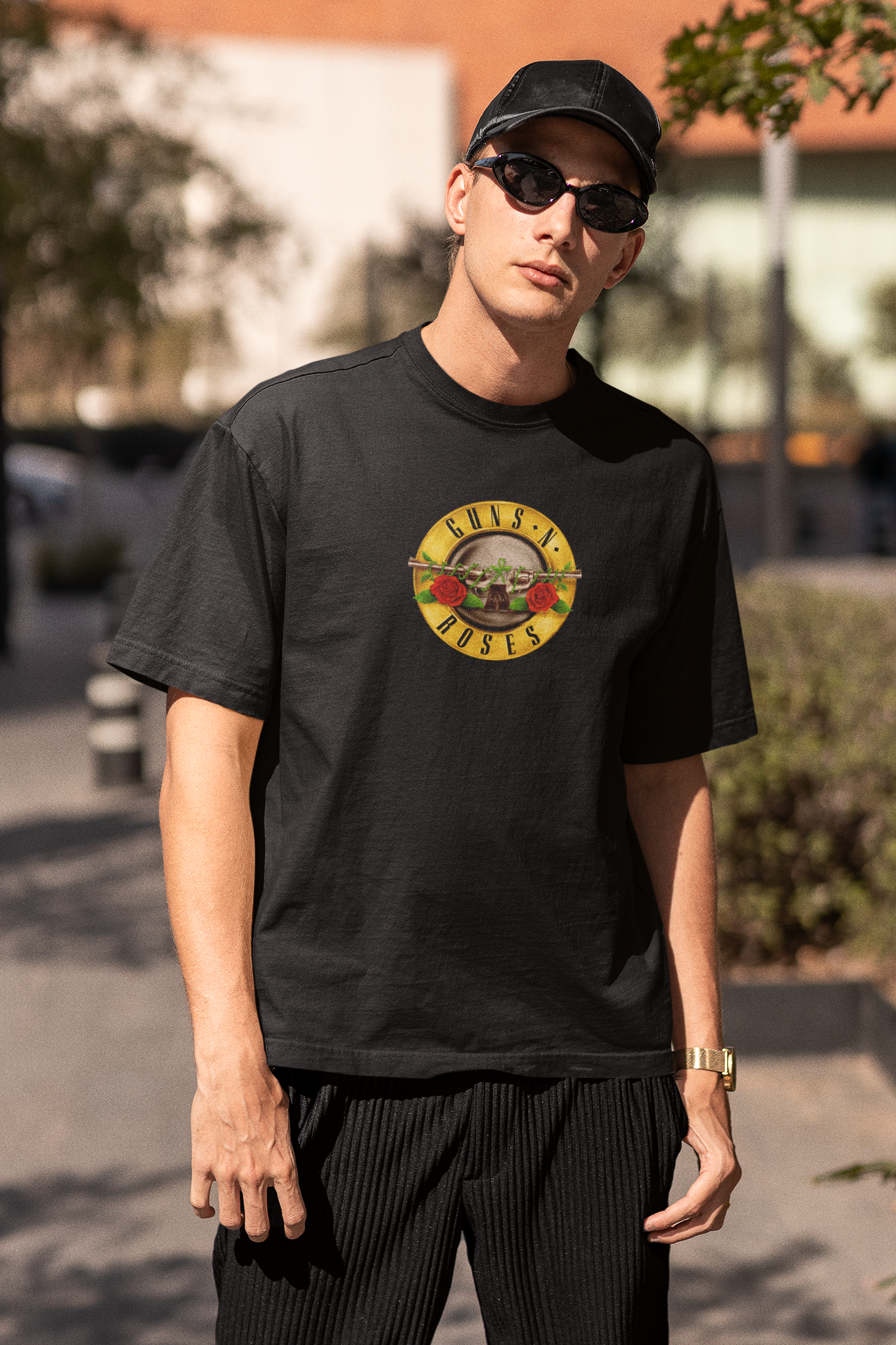 T-Shirt Oversize Guns n' Roses con stampa su fronte e retro - immagine 3