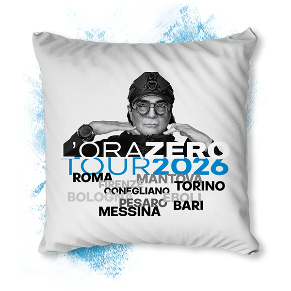 Cuscino sfoderabile con stampa Renato Zero L'orazero 2026