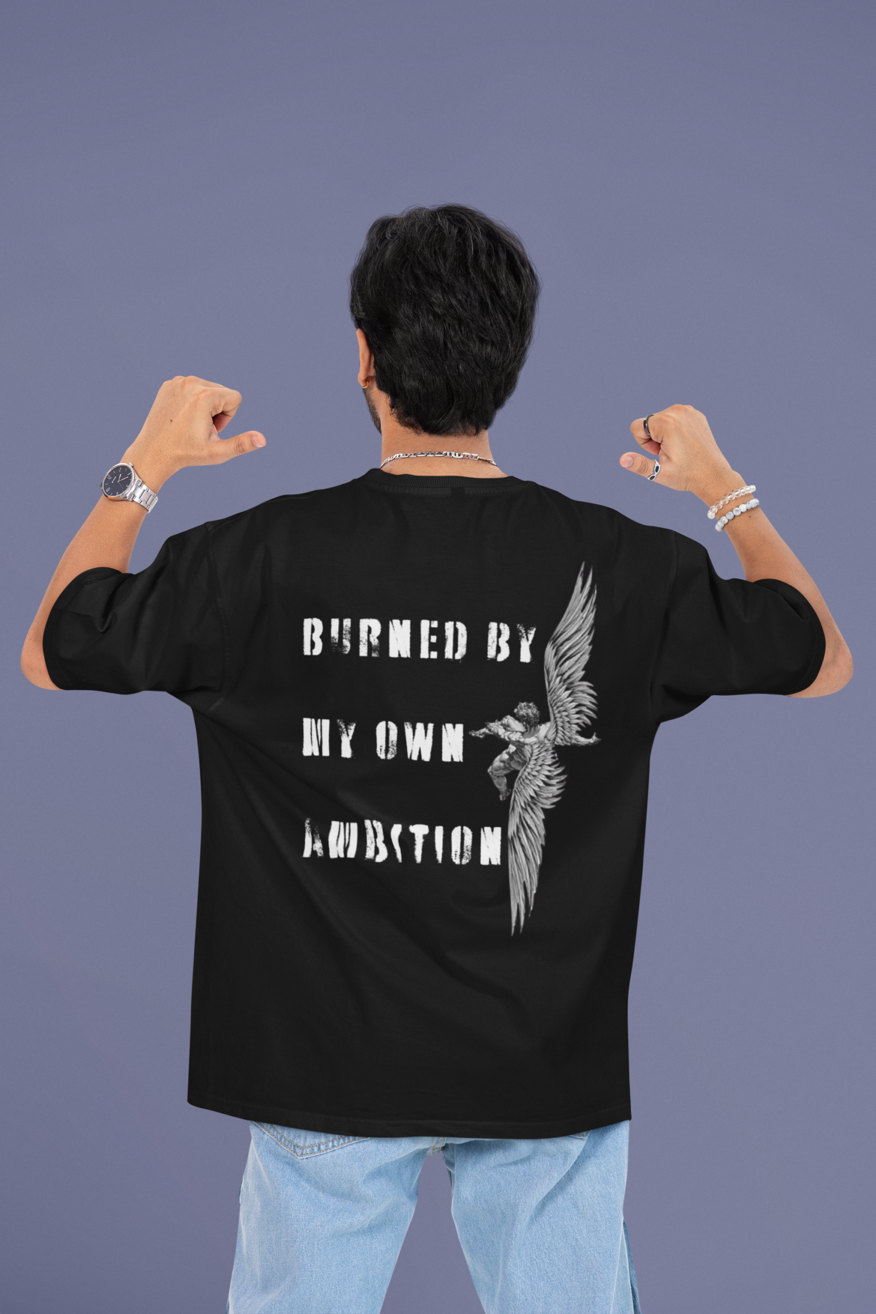 T-Shirt Oversize - Burned By My Own Ambition - immagine 2
