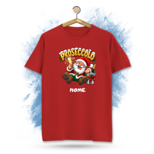 T-shirt ironica natalizia babbo natale nano Proseccolo personalizzabile con nome