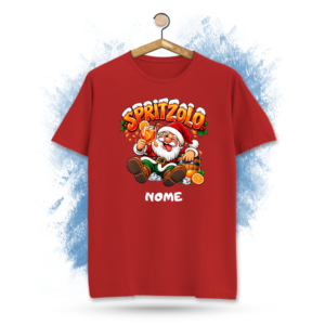 T-shirt ironica natalizia babbo natale nano Spritzolo personalizzabile con nome