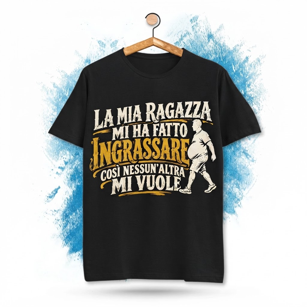 T-Shirt La Mia Ragazza Mi Ha Fatto Ingrassare - Trend Virale TikTok